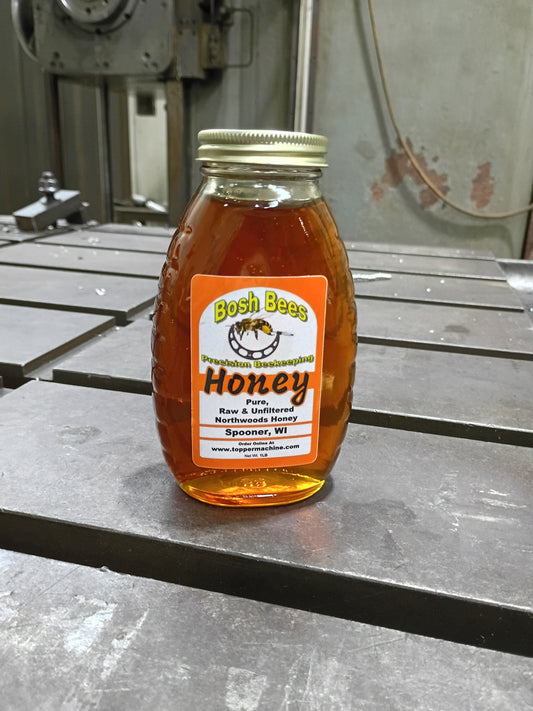 1LB Jar of Special Dark Bosh Bees Northern Wisconsin Honey